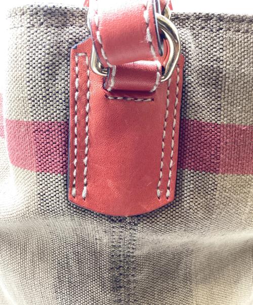 BURBERRY（バーバリー）BURBERRY (バーバリー) 2WAYショルダーバッグ ブラウン×レッドの古着・服飾アイテム