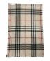 中古・古着 BURBERRY (バーバリー) ジャイアントチェックスカーフ ベージュ：15000円