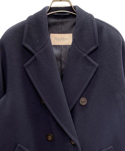 MaxMara（マックスマーラ）MaxMara (マックスマーラ) カシミヤ混 ロングコート ネイビー サイズ:36の古着・服飾アイテム