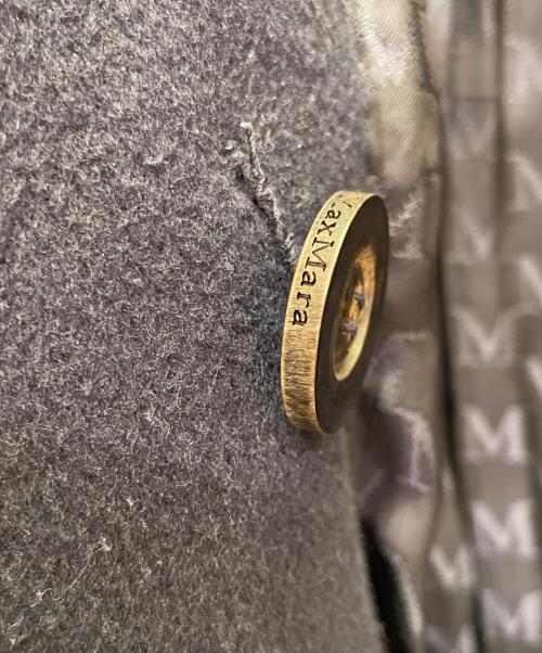 MaxMara（マックスマーラ）MaxMara (マックスマーラ) カシミヤ混 ロングコート ネイビー サイズ:36の古着・服飾アイテム