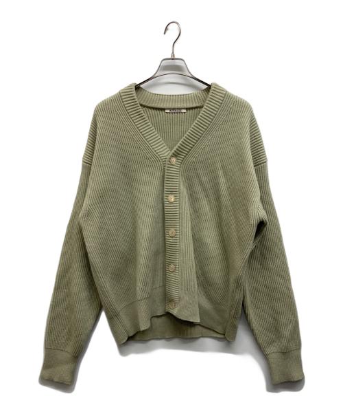 AURALEE（オーラリー）AURALEE (オーラリー) FRENCH MERINO RIB KNIT CARDIGAN 黄緑 サイズ:5の古着・服飾アイテム