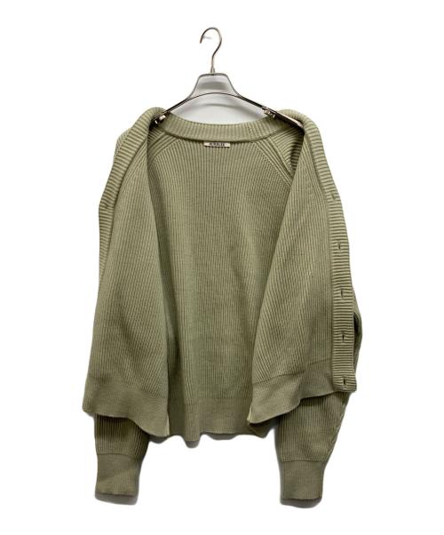 AURALEE（オーラリー）AURALEE (オーラリー) FRENCH MERINO RIB KNIT CARDIGAN 黄緑 サイズ:5の古着・服飾アイテム