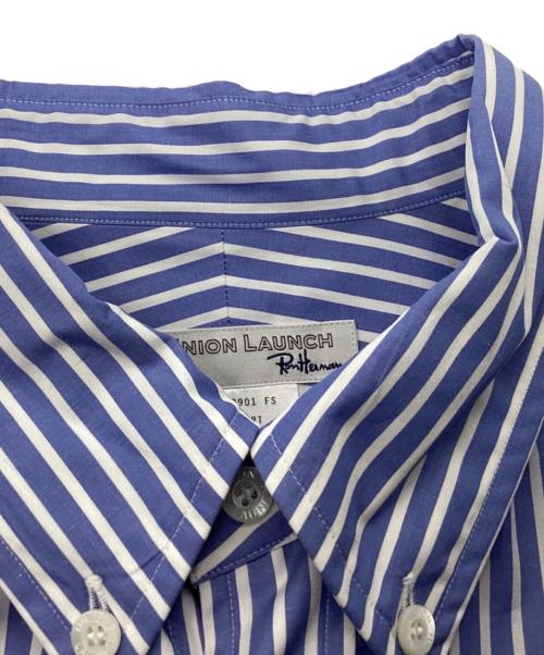 UNION LAUNCH（ユニオンランチ）UNION LAUNCH (ユニオンランチ) RHC Ron Herman (アールエイチシー ロンハーマン) ストライプシャツ ブルー×ホワイト サイズ: L 未使用品の古着・服飾アイテム