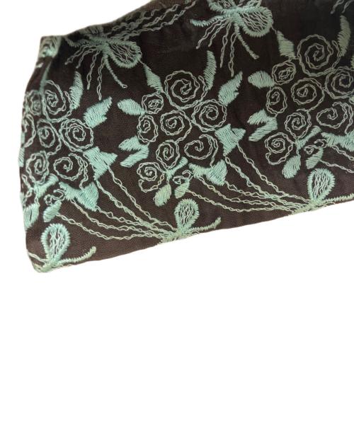 DRIES VAN NOTEN（ドリスヴァンノッテン）DRIES VAN NOTEN (ドリスヴァンノッテン) 総刺繍デザインシアーシャツ ブラウン サイズ:36の古着・服飾アイテム