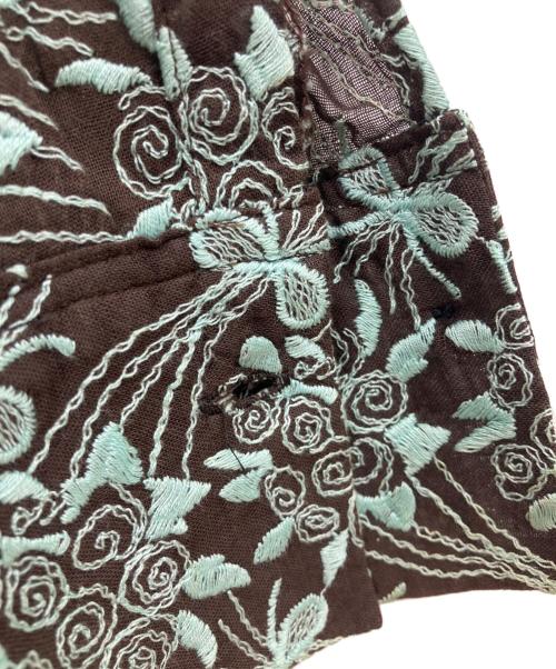DRIES VAN NOTEN（ドリスヴァンノッテン）DRIES VAN NOTEN (ドリスヴァンノッテン) 総刺繍デザインシアーシャツ ブラウン サイズ:36の古着・服飾アイテム