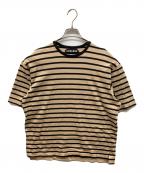 AUBERGEオーベルジュ）の古着「ボーダーTシャツ」｜ブラウン×ブラック
