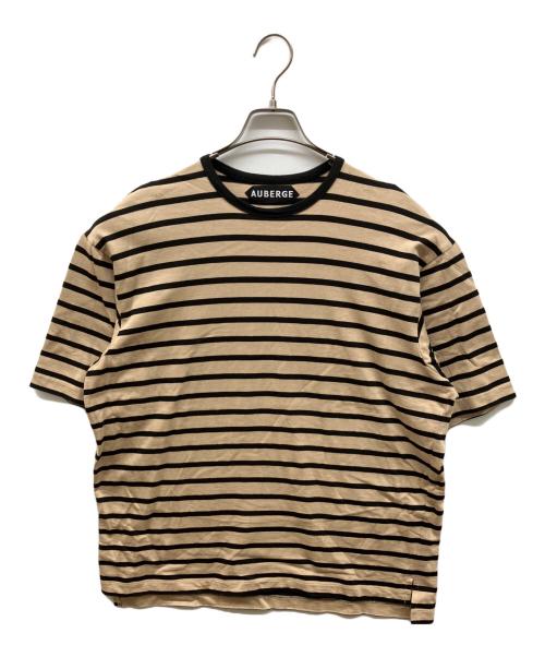 AUBERGE（オーベルジュ）AUBERGE (オーベルジュ) ボーダーTシャツ ブラウン×ブラック サイズ:44の古着・服飾アイテム