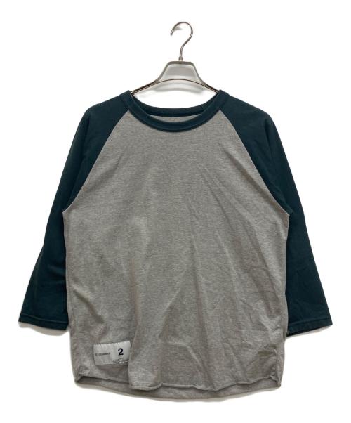 DESCENDANT（ディセンダント）DESCENDANT (ディセンダント) ラグランカットソー グレー×ダークグリーン サイズ:2の古着・服飾アイテム