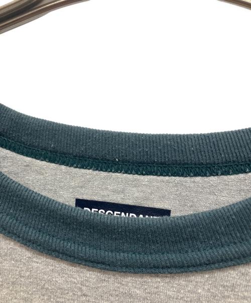 DESCENDANT（ディセンダント）DESCENDANT (ディセンダント) ラグランカットソー グレー×ダークグリーン サイズ:2の古着・服飾アイテム