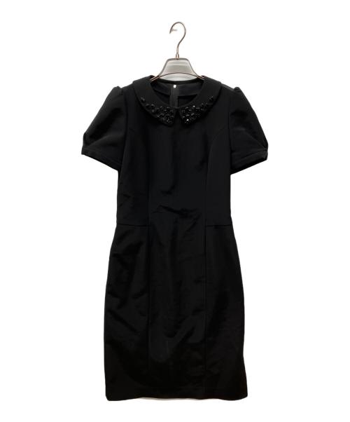 FOXEY NEWYORK（フォクシーニューヨーク）FOXEY NEWYORK (フォクシーニューヨーク) ビジュー襟付ワンピース ブラック サイズ:40の古着・服飾アイテム