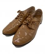 MIU MIUミュウミュウ）の古着「ストレートチップシューズ ラインストーン ドレスシューズ」｜ブラウン