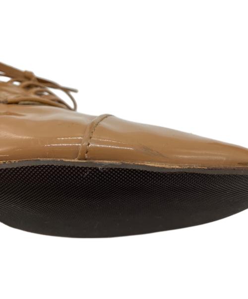 MIU MIU（ミュウミュウ）MIU MIU (ミュウミュウ) ストレートチップシューズ ラインストーン ドレスシューズ ブラウン サイズ:38 1/2の古着・服飾アイテム