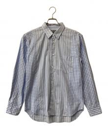 COMME des GARCONS HOMME DEUX（コムデギャルソン オム ドゥ）の古着「ストライプ×ギンガムチェック切替シャツ」｜ブルー
