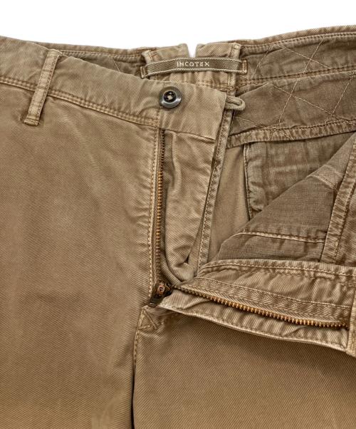 INCOTEX（インコテックス）INCOTEX (インコテックス) ヴィンテージ加工テーパードトラウザーズ　タックパンツ ベージュ サイズ:73.5cm (W29)の古着・服飾アイテム