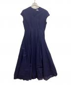 MARIHAマリハ）の古着「ノースリーブワンピース　フレンチ袖 ロング ワンピース」｜ネイビー