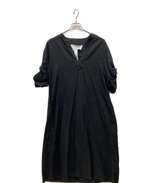 ticca（ティッカ）TICCA (ティッカ) リネンツイストスリーブワンピース ブラック サイズ:Freeの古着・服飾アイテム