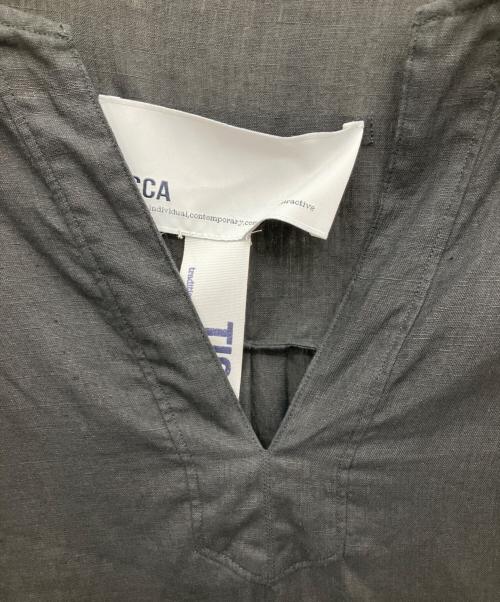 ticca（ティッカ）TICCA (ティッカ) リネンツイストスリーブワンピース ブラック サイズ:Freeの古着・服飾アイテム
