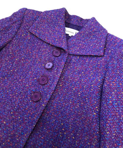 Christian Dior（クリスチャン ディオール）Christian Dior (クリスチャン ディオール) ウールツイードコート パープル サイズ:Mの古着・服飾アイテム