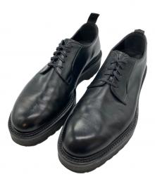 W.H（ダブルエイチ）の古着「プレーントゥシューズ」｜ブラック