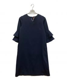 sunauna（スーナウーナ）の古着「ミドル丈ワンピース」｜ネイビー