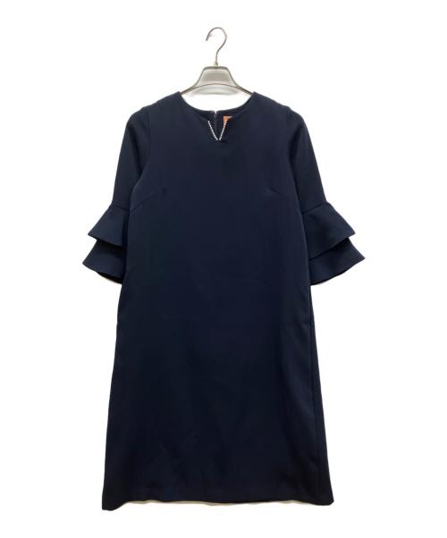 sunauna（スーナウーナ）sunauna (スーナウーナ) ミドル丈ワンピース ネイビー サイズ:38の古着・服飾アイテム
