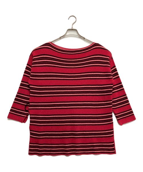 FENDI（フェンディ）FENDI (フェンディ) ウールカシミヤベルト付ボーダーニット ピンク サイズ:40の古着・服飾アイテム