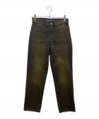 MOWALOLAモワローラ）の古着「デニムパンツ　コーティングパンツ」｜ブラック