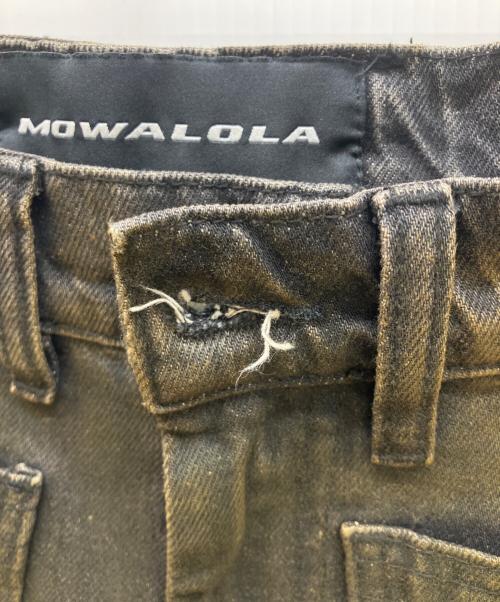 MOWALOLA（モワローラ）MOWALOLA (モワローラ) デニムパンツ　コーティングパンツ ブラック サイズ:28の古着・服飾アイテム