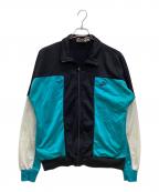 NIKEナイキ）の古着「90's ロゴ刺繍　フルジップトラックジャケット」｜ブラック×ブルー