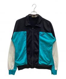 NIKE（ナイキ）の古着「90's ロゴ刺繍　フルジップトラックジャケット」｜ブラック×ブルー