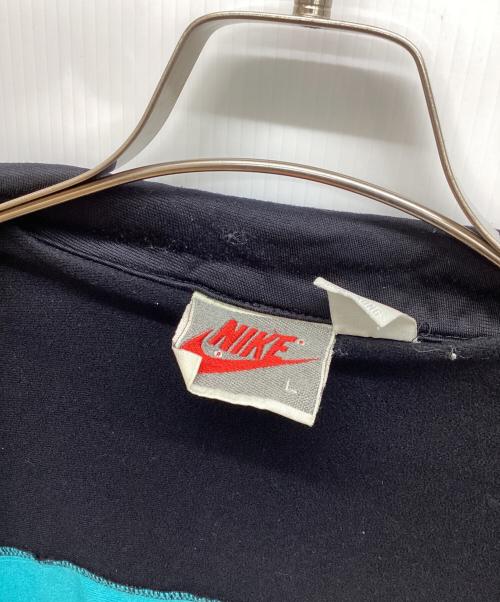 NIKE（ナイキ）NIKE (ナイキ) 90's ロゴ刺繍　フルジップトラックジャケット ブラック×ブルー サイズ:Lの古着・服飾アイテム