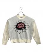 CarHarttカーハート）の古着「W PIXEL FLOWER SWEATER」｜ホワイト
