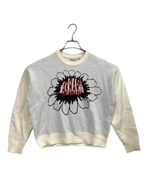 CarHartt（カーハート）CarHartt (カーハート) W PIXEL FLOWER SWEATER ホワイト サイズ:XSの古着・服飾アイテム