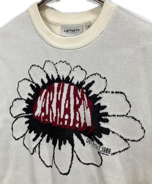 CarHartt（カーハート）CarHartt (カーハート) W PIXEL FLOWER SWEATER ホワイト サイズ:XSの古着・服飾アイテム