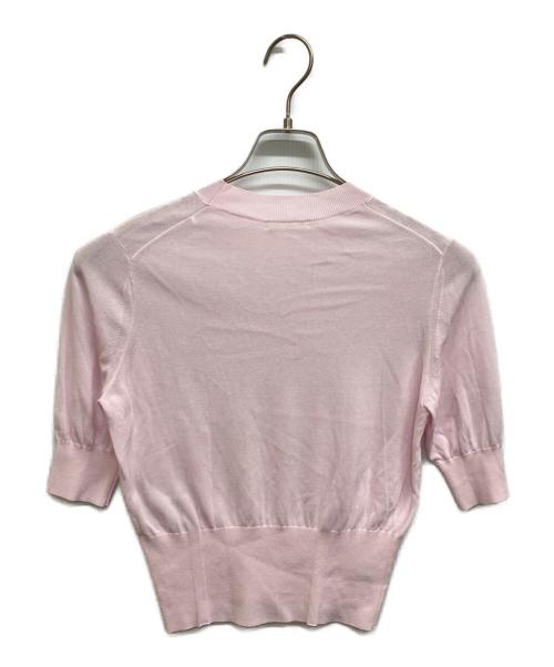 ESTNATION（エストネーション）ESTNATION (エストネーション) クルーネックハーフスリーブニット ライトピンク サイズ:Freeの古着・服飾アイテム