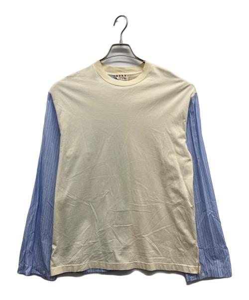 MARNI（マルニ）MARNI (マルニ) ストライプスリーブ切替カットソー ブルー サイズ:46の古着・服飾アイテム