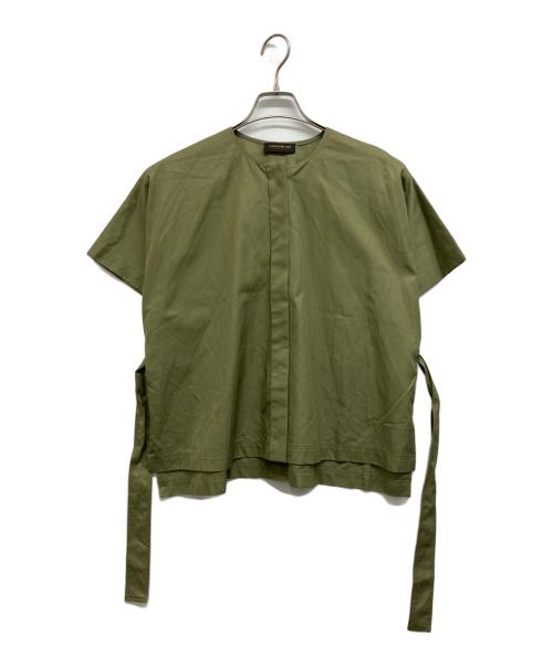 TOMORROW LAND collection（トゥモローランドコレクション）TOMORROW LAND collection (トゥモローランドコレクション) コットンギャバジン ベルテッドシャツ カーキ サイズ:36の古着・服飾アイテム