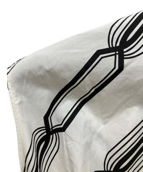 DES PRES（デ プレ）DES PRES (デ プレ) モノトーンプリント フロントアジャストブラウス ホワイト サイズ:FREEの古着・服飾アイテム