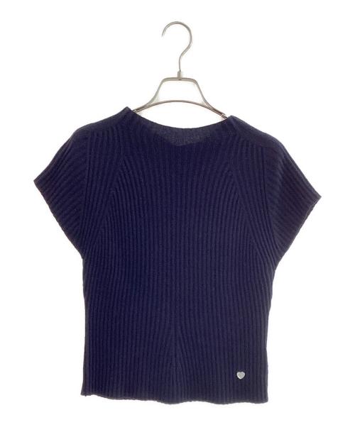 the Barnnet（ザ バーネット）the Barnnet (ザ バーネット) Lotus Cap Sleeve Knit Top ネイビー サイズ:表記なしの古着・服飾アイテム