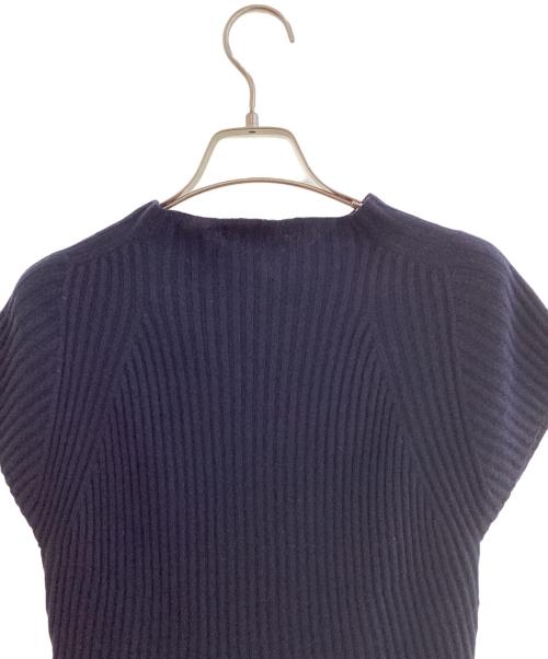 the Barnnet（ザ バーネット）the Barnnet (ザ バーネット) Lotus Cap Sleeve Knit Top ネイビー サイズ:表記なしの古着・服飾アイテム