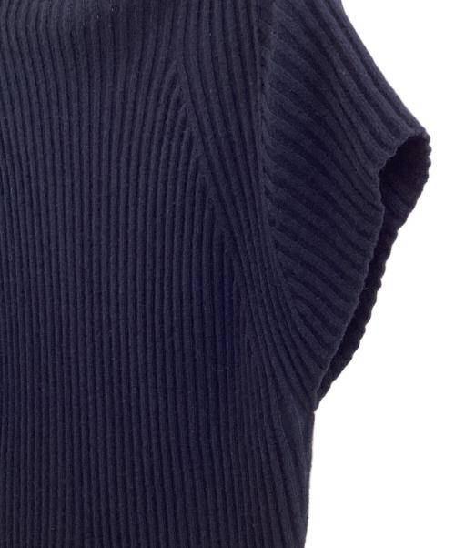 the Barnnet（ザ バーネット）the Barnnet (ザ バーネット) Lotus Cap Sleeve Knit Top ネイビー サイズ:表記なしの古着・服飾アイテム
