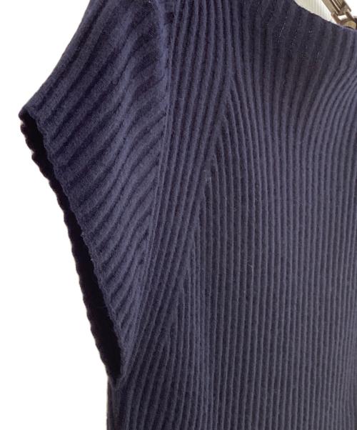 the Barnnet（ザ バーネット）the Barnnet (ザ バーネット) Lotus Cap Sleeve Knit Top ネイビー サイズ:表記なしの古着・服飾アイテム