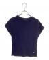 the Barnnet（ザ バーネット）の古着「Lotus Cap Sleeve Knit Top」｜ネイビー