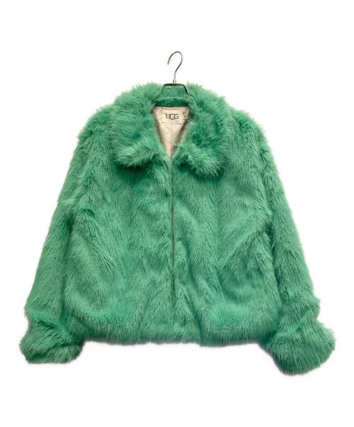 UGG（アグ）UGG (アグ) 裏地ロゴフェイクファーコート グリーン サイズ:Lの古着・服飾アイテム