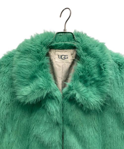 UGG（アグ）UGG (アグ) 裏地ロゴフェイクファーコート グリーン サイズ:Lの古着・服飾アイテム