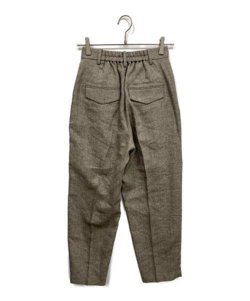 qualite（カリテ）qualite (カリテ) ラメリネンタックパンツ グレー サイズ:34の古着・服飾アイテム
