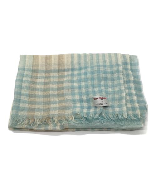 OLD ENGLAND（オールドイングランド）OLD ENGLAND (オールドイングランド) JOHNSTONS (ジョンストンズ) 大判ストール スカイブルーの古着・服飾アイテム