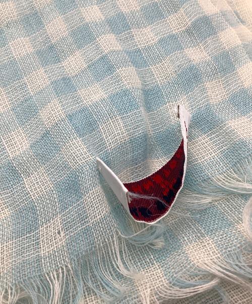 OLD ENGLAND（オールドイングランド）OLD ENGLAND (オールドイングランド) JOHNSTONS (ジョンストンズ) 大判ストール スカイブルーの古着・服飾アイテム