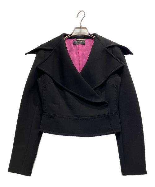 DOLCE & GABBANA（ドルチェ＆ガッバーナ）DOLCE & GABBANA (ドルチェ＆ガッバーナ) ショートウールジャケット ブラック サイズ:38の古着・服飾アイテム