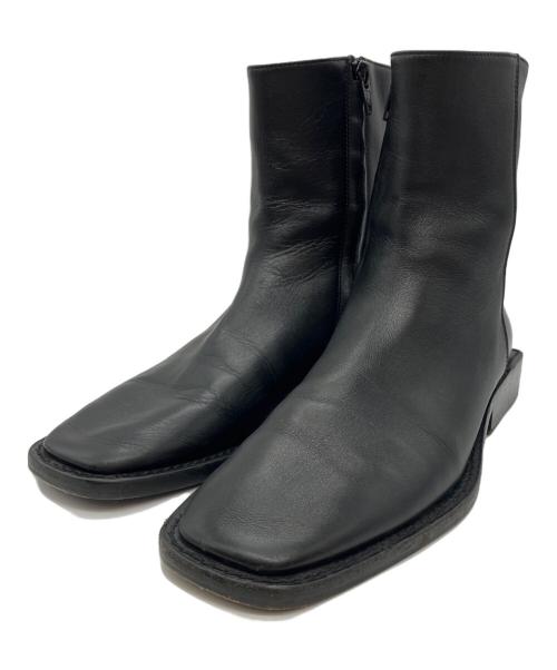 BALENCIAGA（バレンシアガ）BALENCIAGA (バレンシアガ) ロゴサイドジップスクエアトゥ ブラック サイズ:38の古着・服飾アイテム